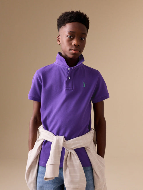 Stag Purple Short Sleeve Polo Shirt (3-16yrs)