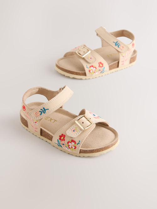 Neutral Standard Fit (F) Touch Fastening Corkbed Sandals
