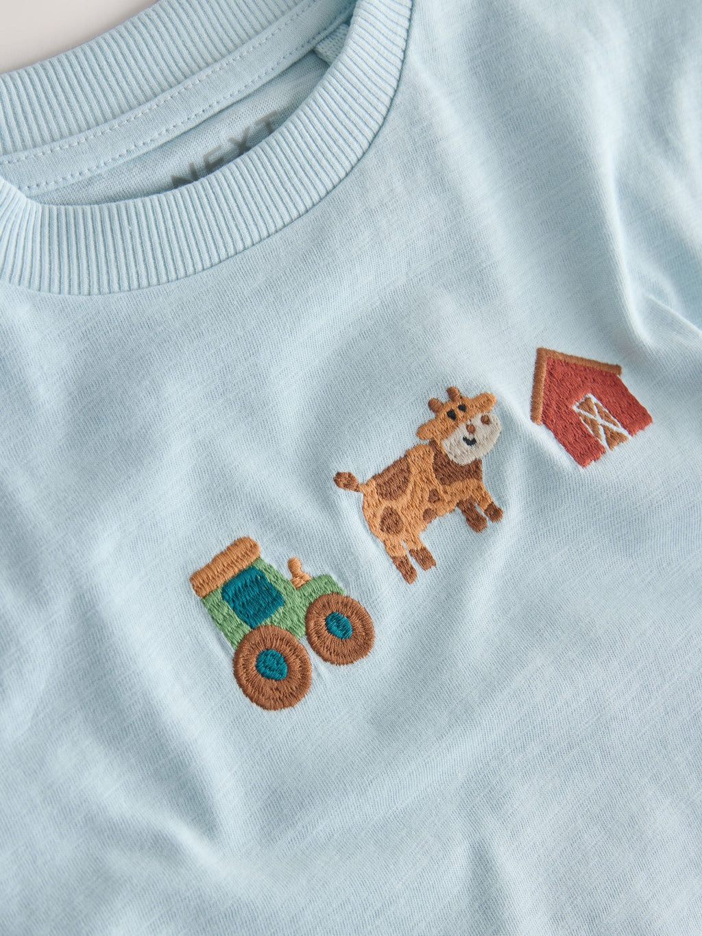 Blue Farm Trio Embroidery Short Sleeve Appliqué T-Shirt (3mths-7yrs)