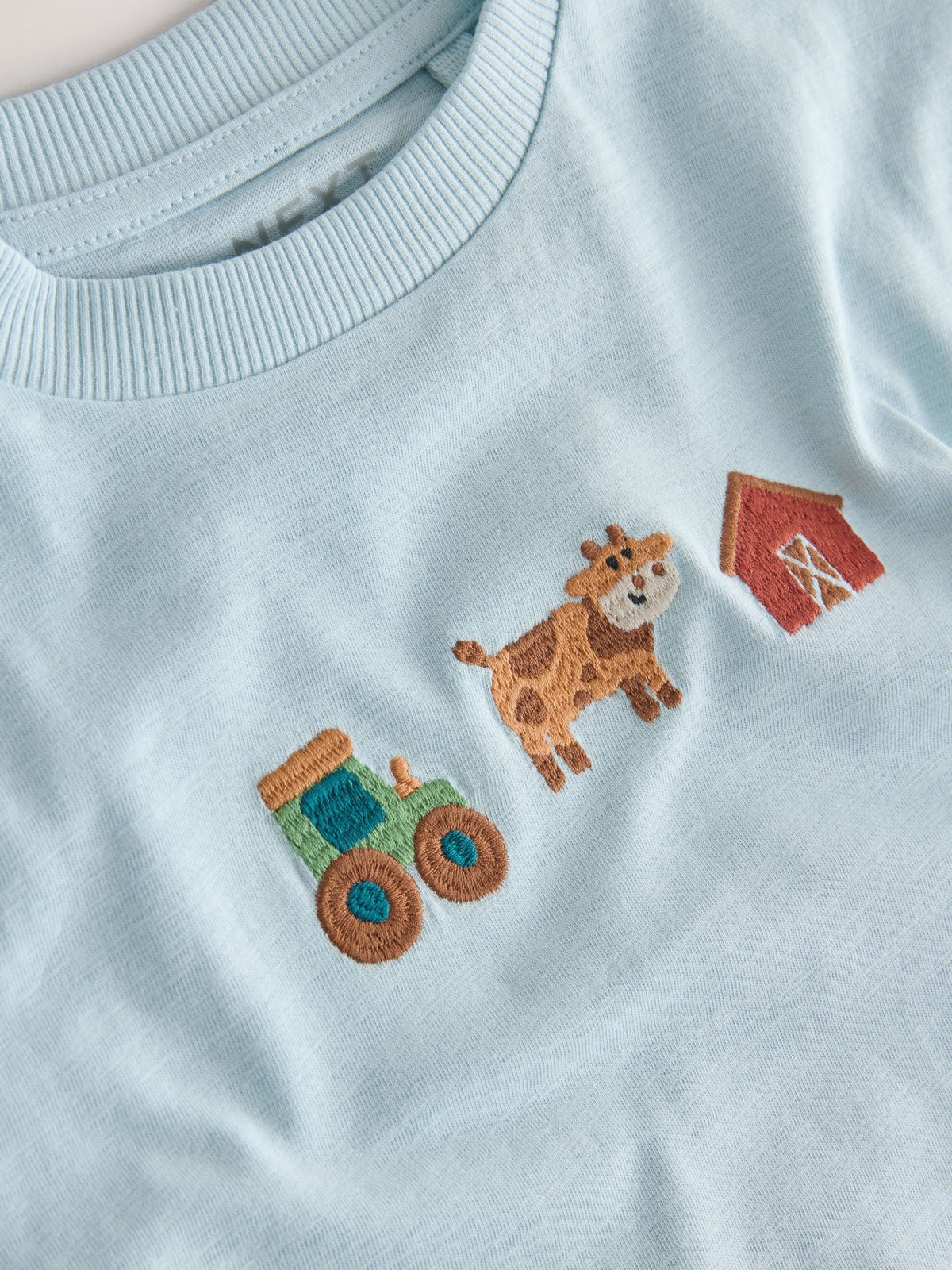 Blue Farm Trio Embroidery Short Sleeve Appliqué T-Shirt (3mths-7yrs)