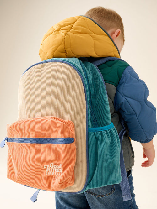 Pastel Colourblock Corduroy Backpack