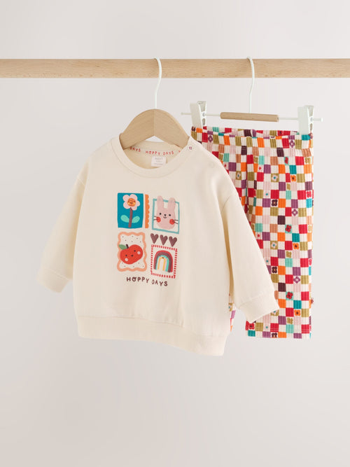 Multi Bright Character Baby Sweat Top And Wide Leggings 2 Piece Set (0mths-2yrs)