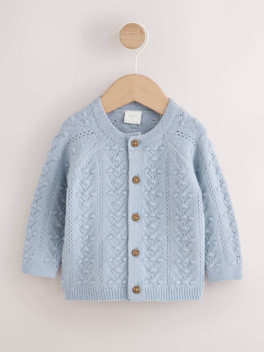 Blue Soft Touch Knitted Baby Cardigan (0mths-2yrs)