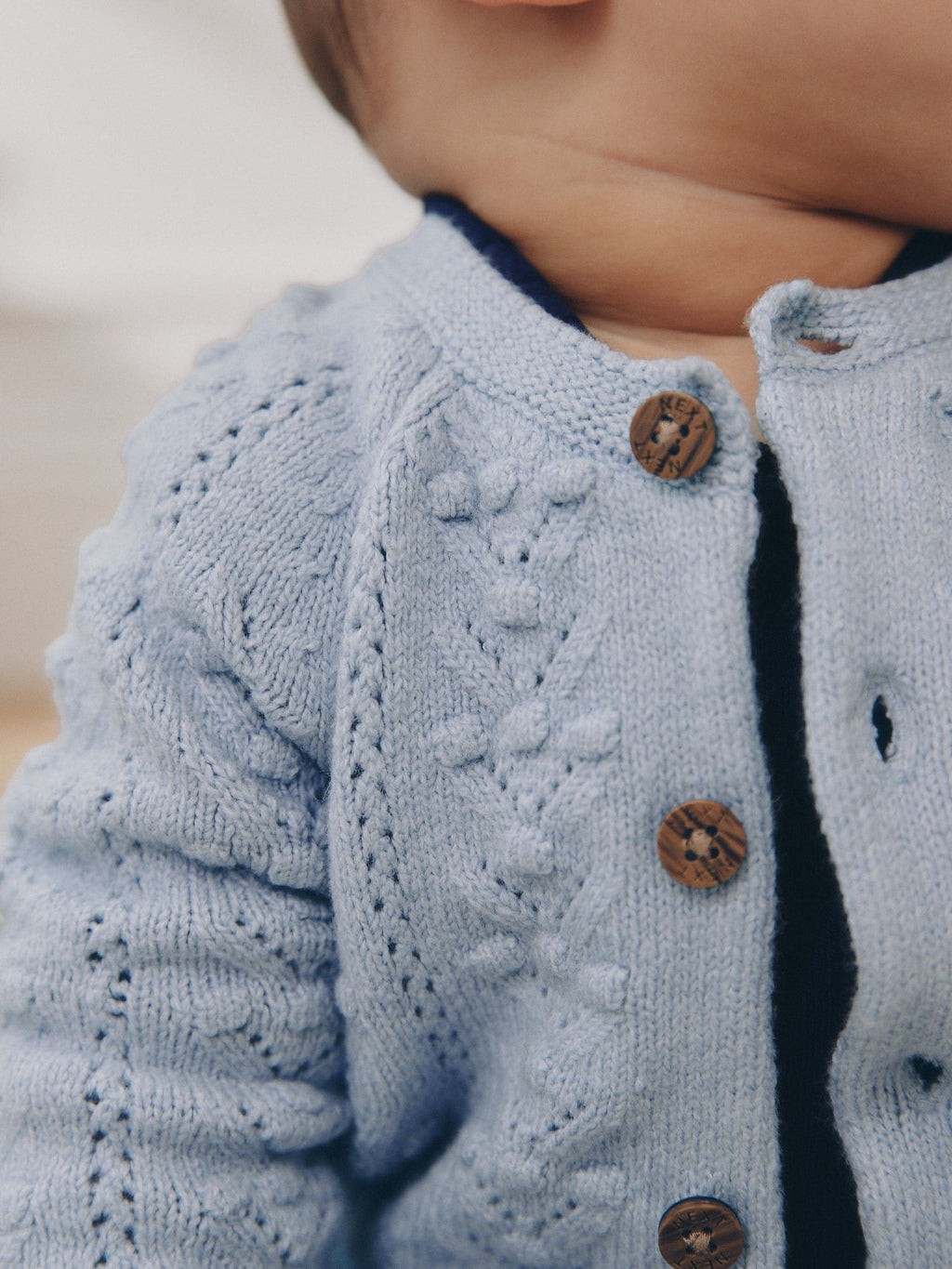Blue Soft Touch Knitted Baby Cardigan (0mths-2yrs)