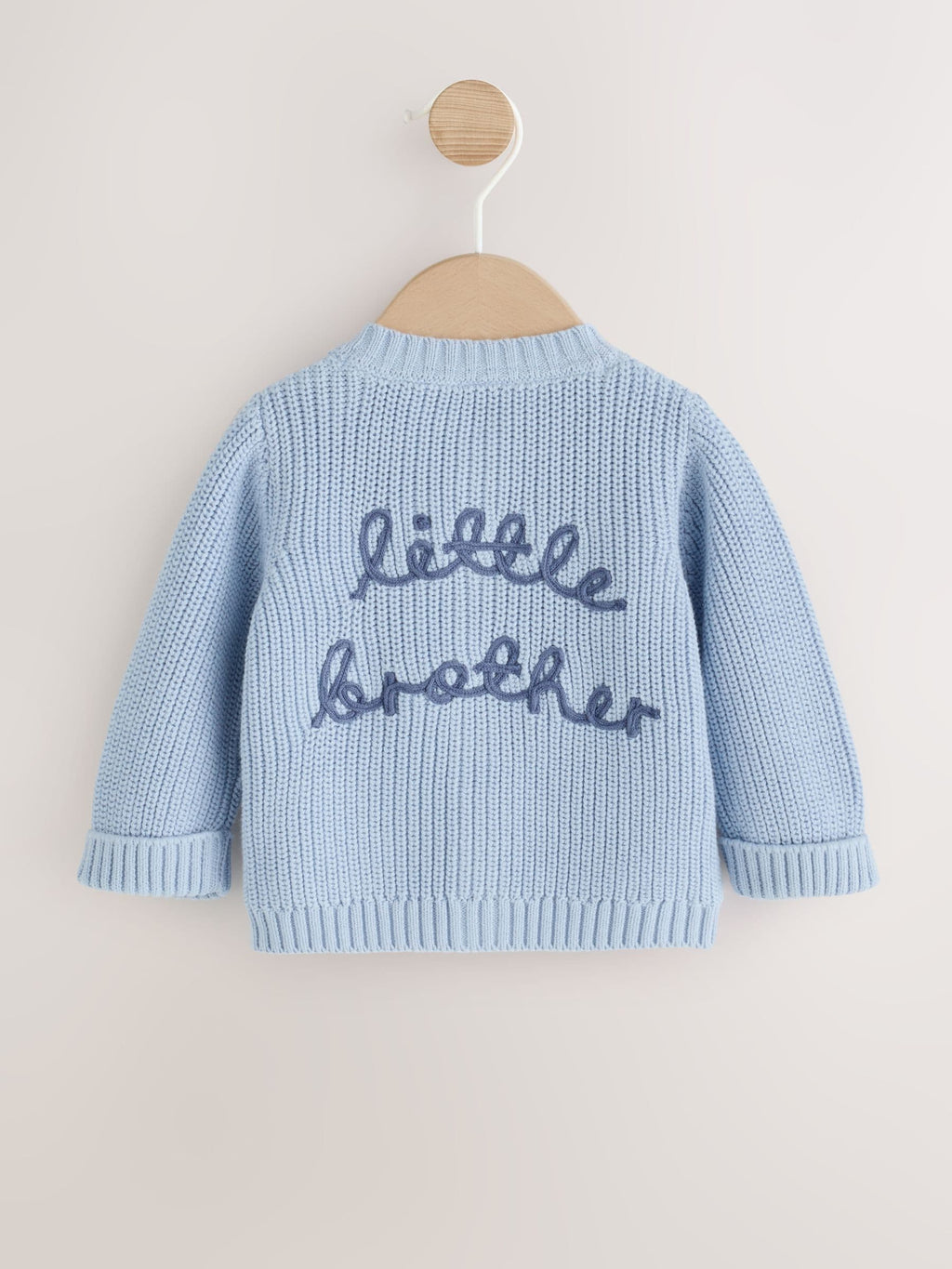 Blue Little Brother Embroidered Bear Cardigan (0mths-2yrs)