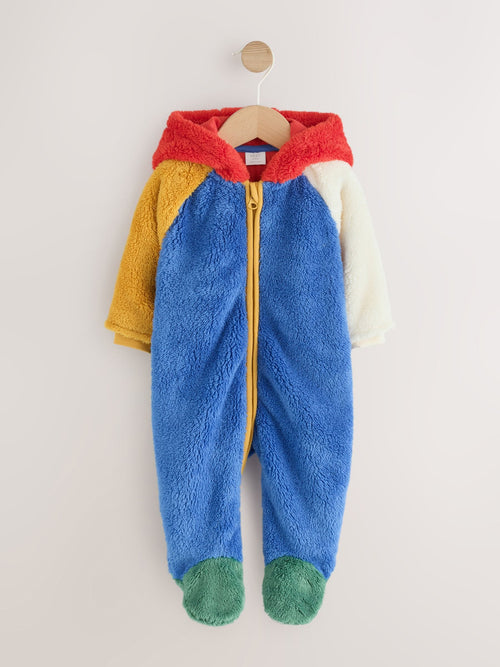 Blue Colourblock Fleece Baby Pramsuit (0mths-2yrs)