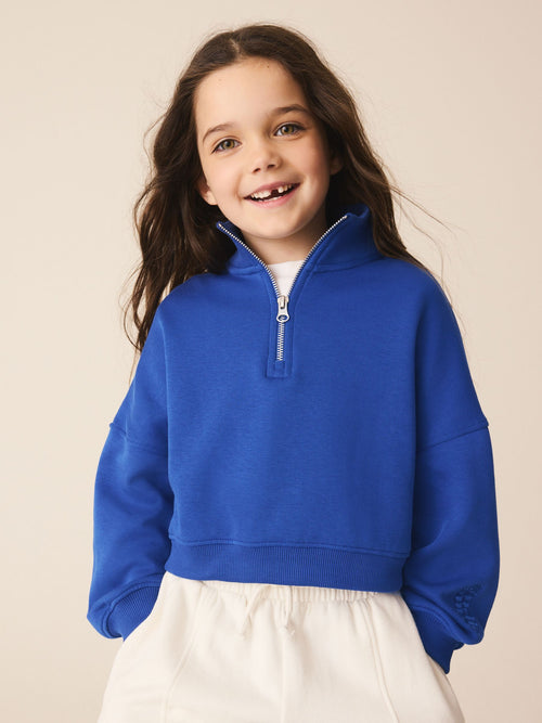 Cobalt Blue Quarter Zip Sweatshirt (3-16yrs)