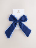 Navy Back To School Scallop Bow