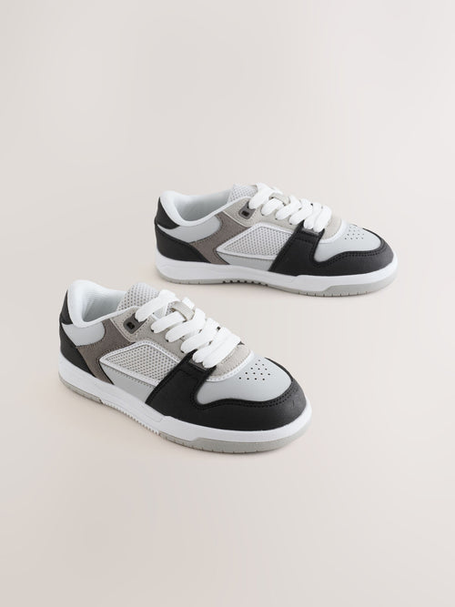 Grey/Black Standard Fit (F) Lace Up Smart Trainers
