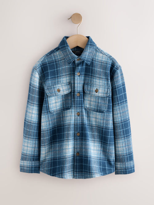 Blue Check Long Sleeve Jersey Shirt (3-16yrs)