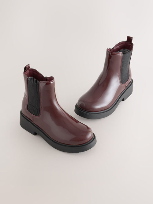 Burgundy Red Wide Fit (G) Chelsea Ankle Boots