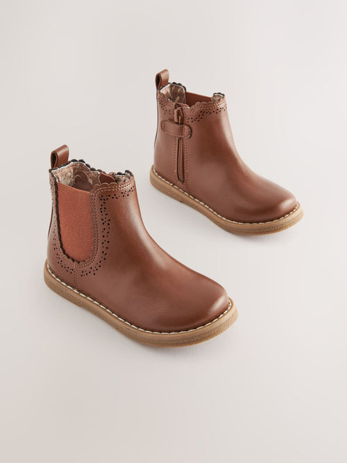Tan Brown Wide Fit (G) Chelsea Ankle Boots