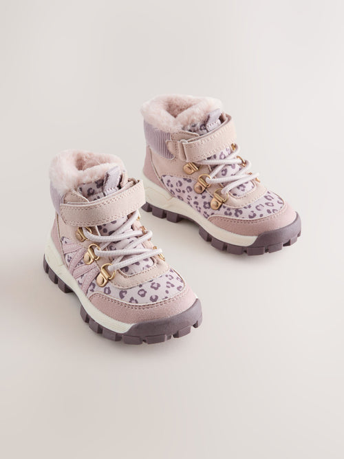 Pink Animal Water Repellent Touch Fastening Hiker Boots