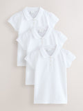 White Girls Cotton Short Sleeve Polo Shirt 3 Pack (3-16yrs)