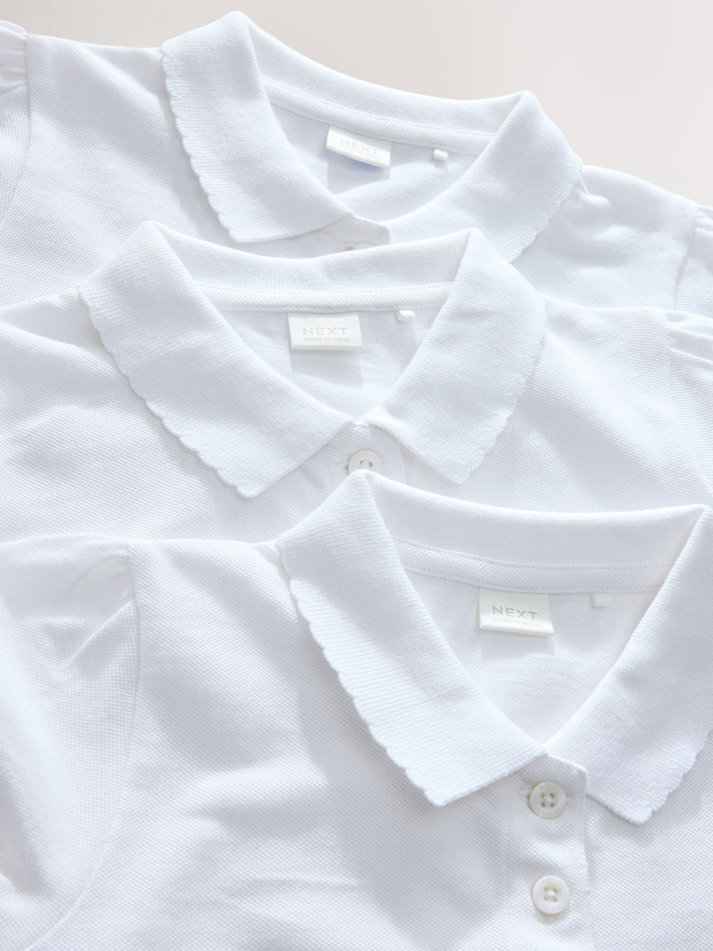 White Girls Cotton Short Sleeve Polo Shirt 3 Pack (3-16yrs)