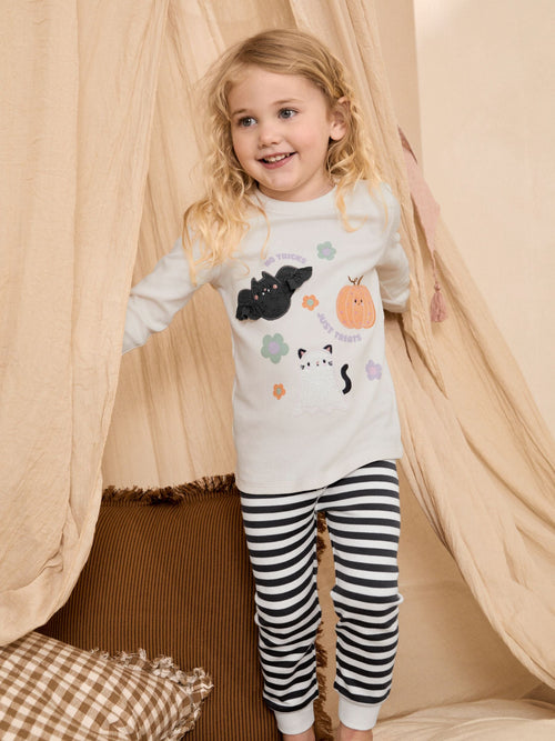 Monochrome Stripe Halloween Characters Snuggle Pyjamas (9mths-12yrs)