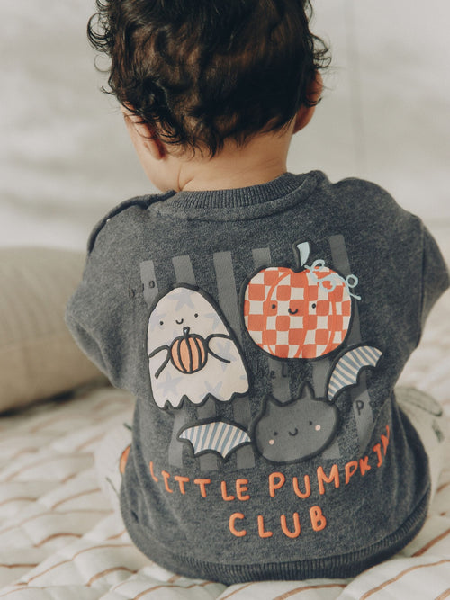 Charcoal Halloween Character Sweat and Legging Baby Set (0mths-2yrs)