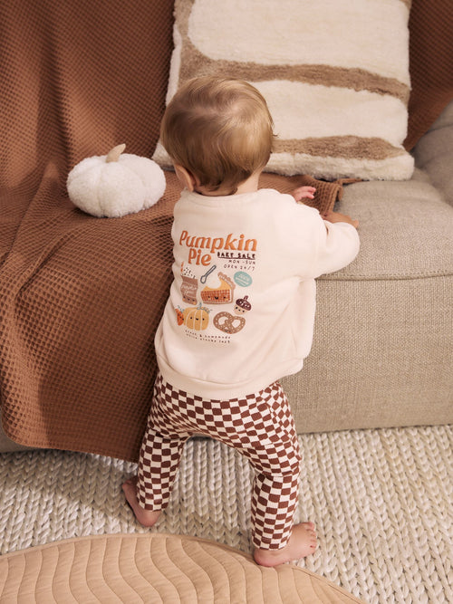 Neutral Pumpkin Slogan Sweat and Legging Baby Set (0mths-2yrs)