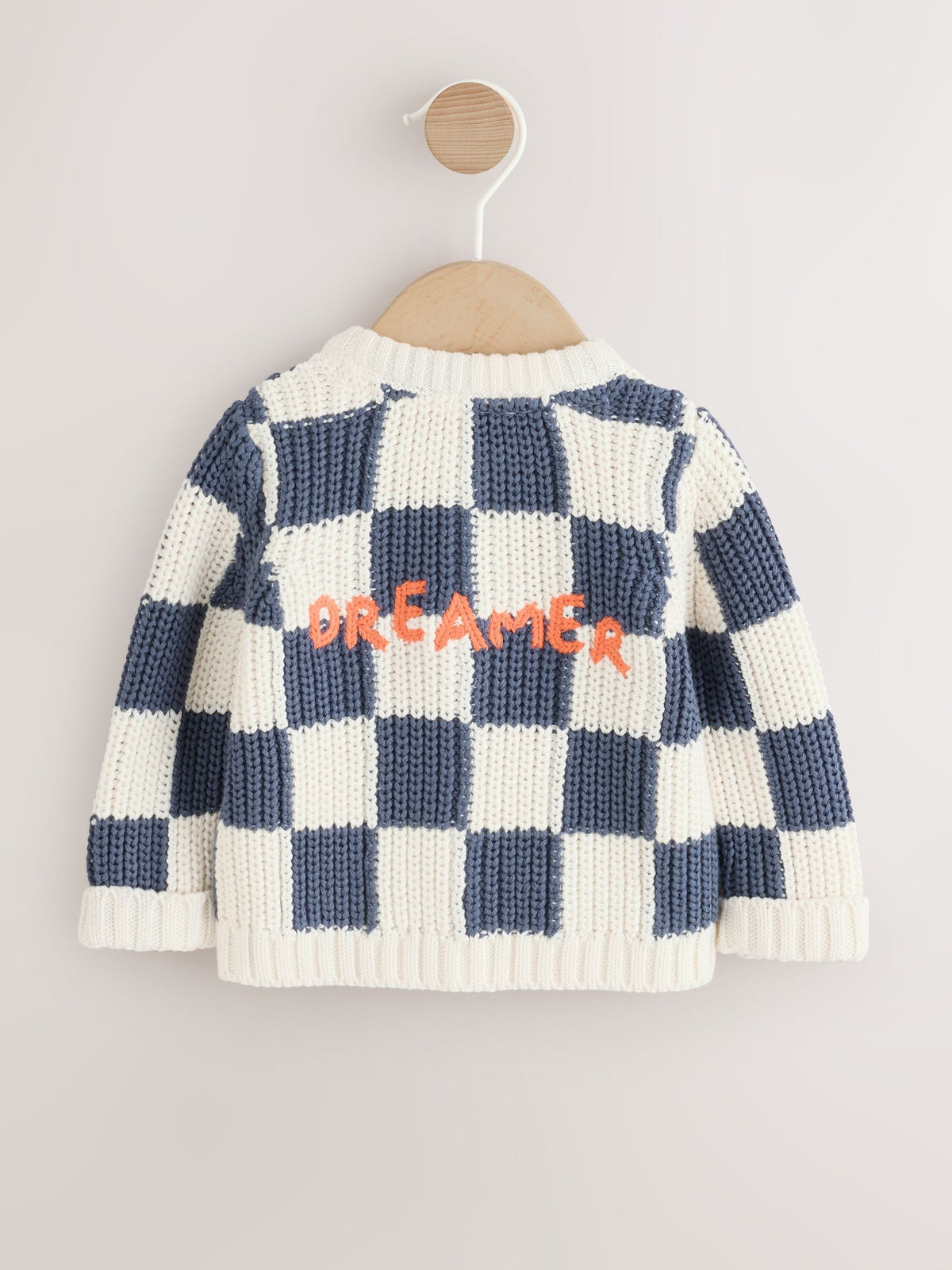 Blue Embroidered Slogan Knitted Baby Cardigan (0mths-2yrs)
