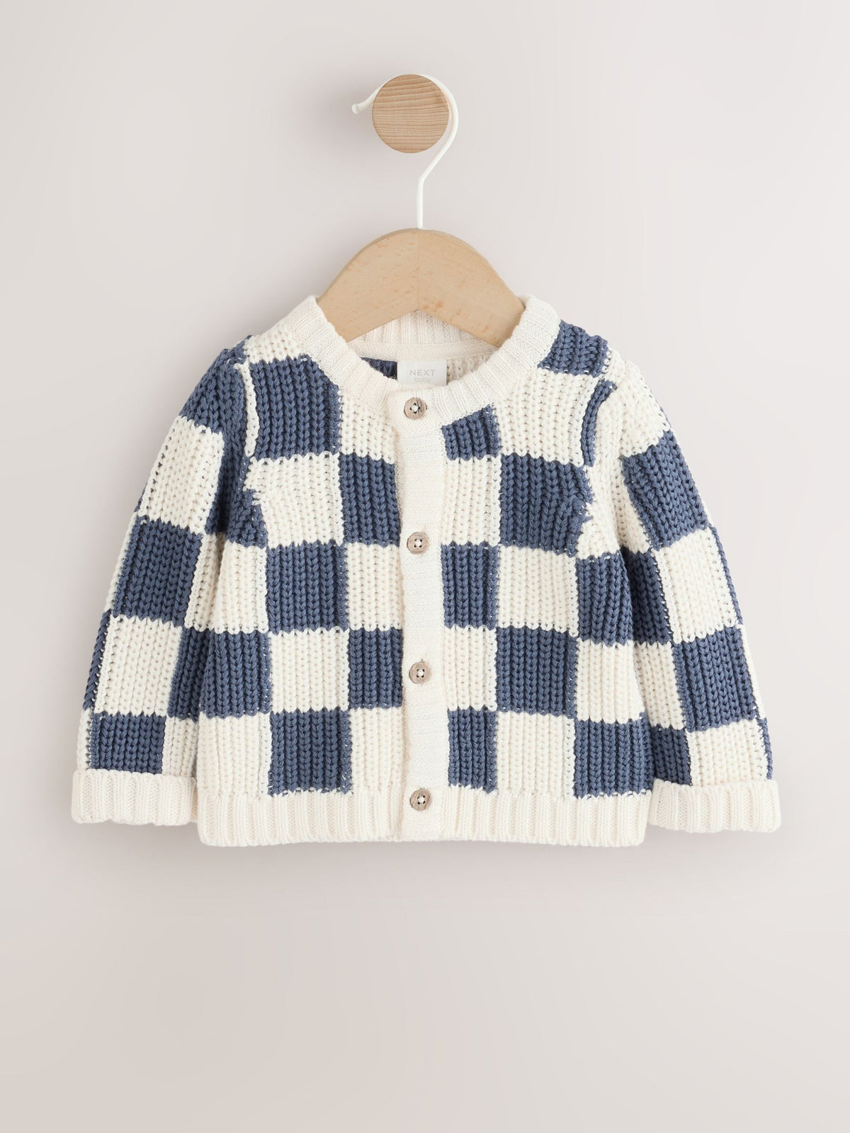 Blue Embroidered Slogan Knitted Baby Cardigan (0mths-2yrs)
