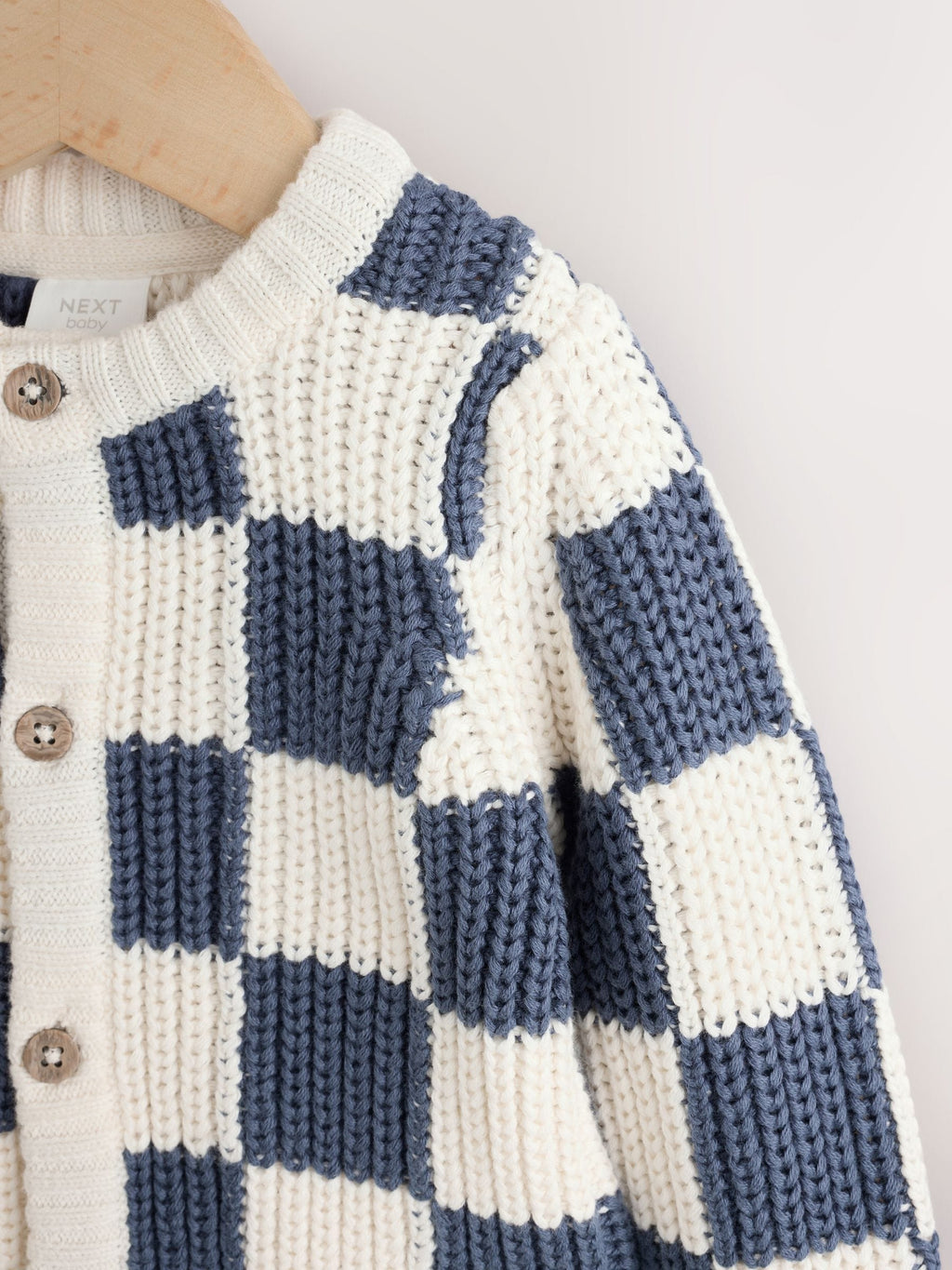 Blue Embroidered Slogan Knitted Baby Cardigan (0mths-2yrs)