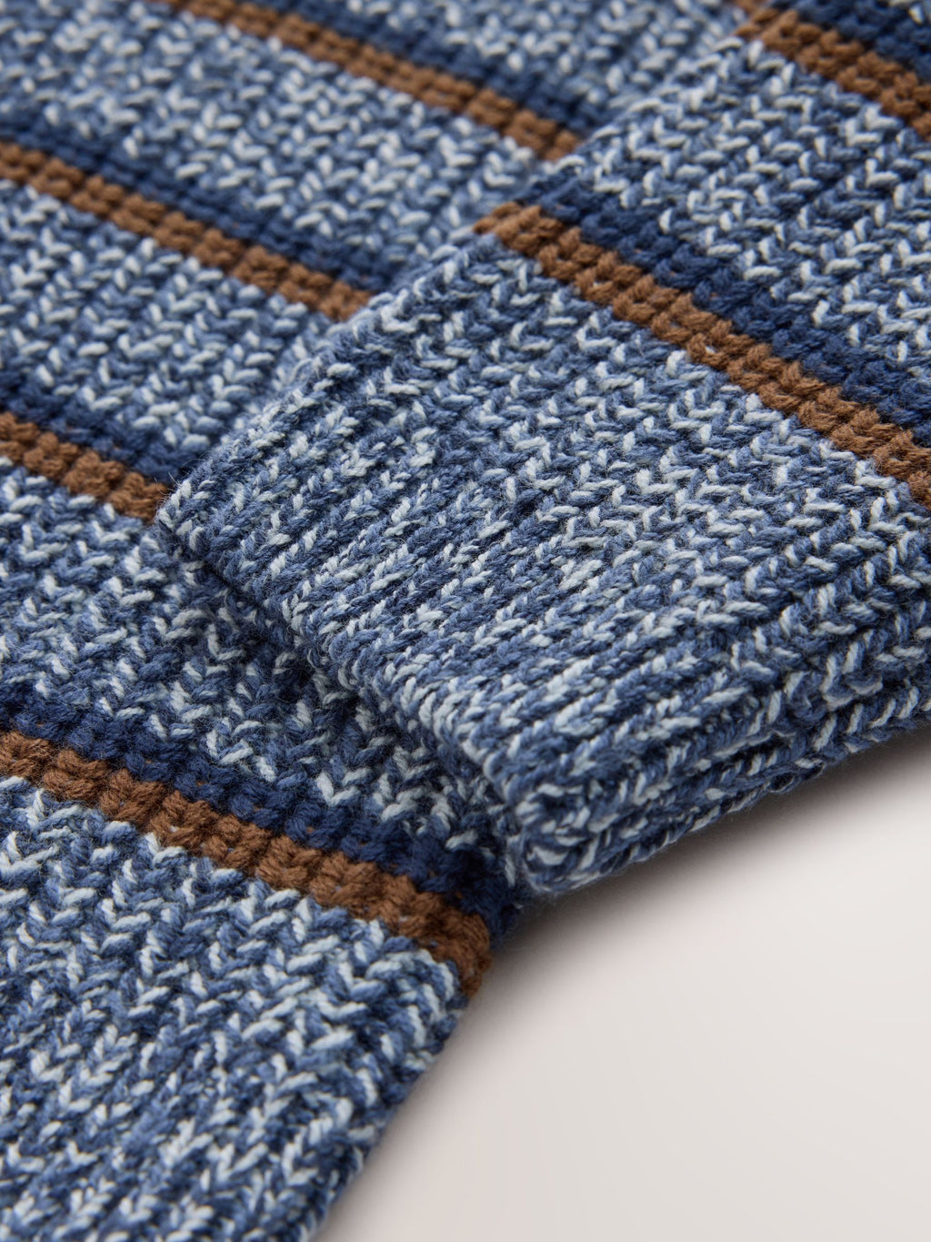 Blue/Navy Zip Neck Knitted Cable Jumper (3mths-7yrs)