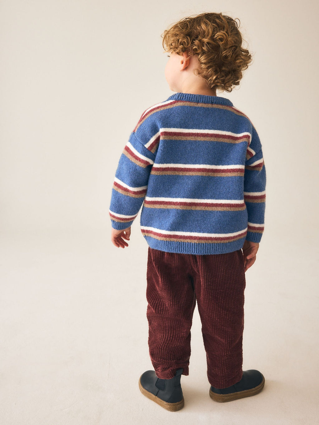 Blue Striped Knitted Crew Neck Jumper (3mths-7yrs)