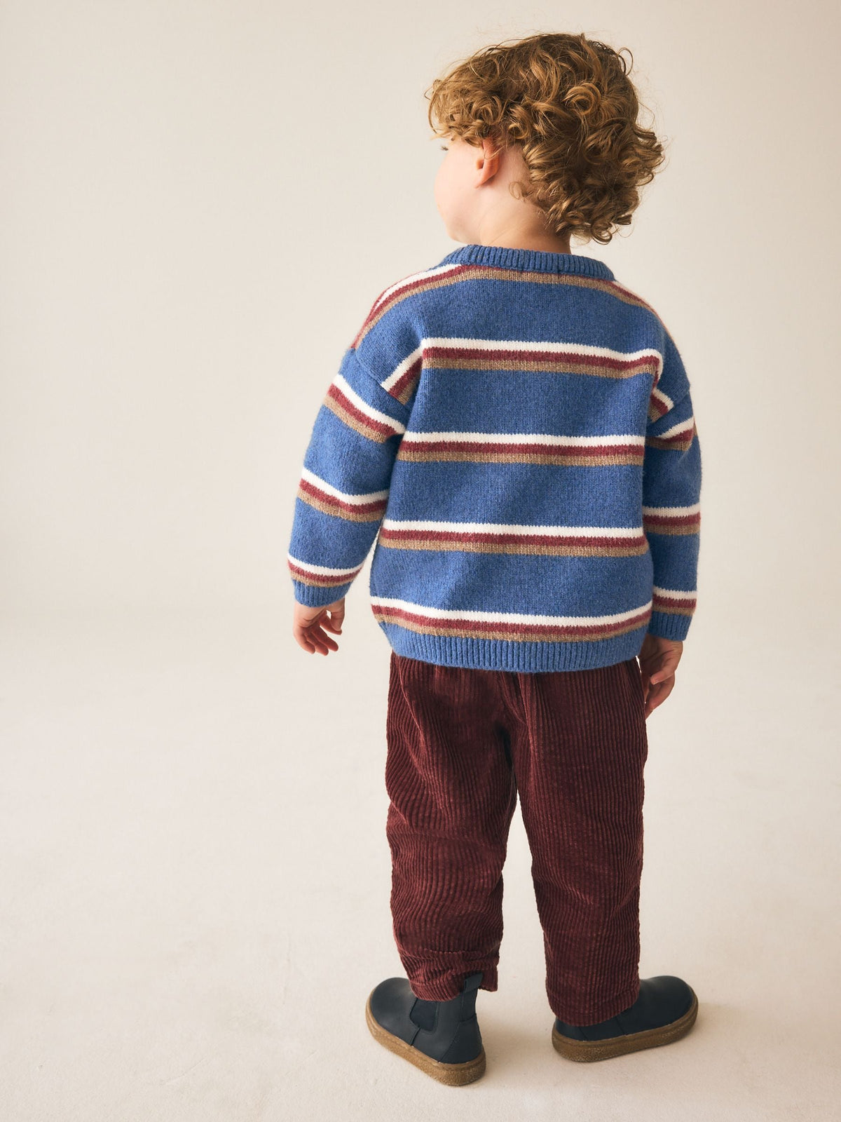 Blue Striped Knitted Crew Neck Jumper (3mths-7yrs)