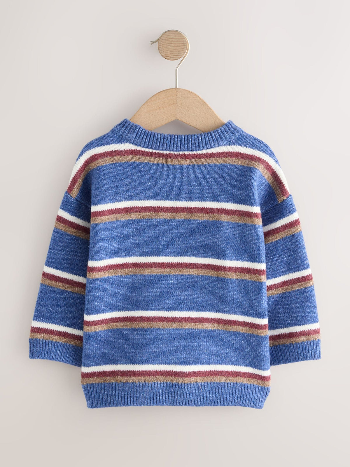 Blue Striped Knitted Crew Neck Jumper (3mths-7yrs)