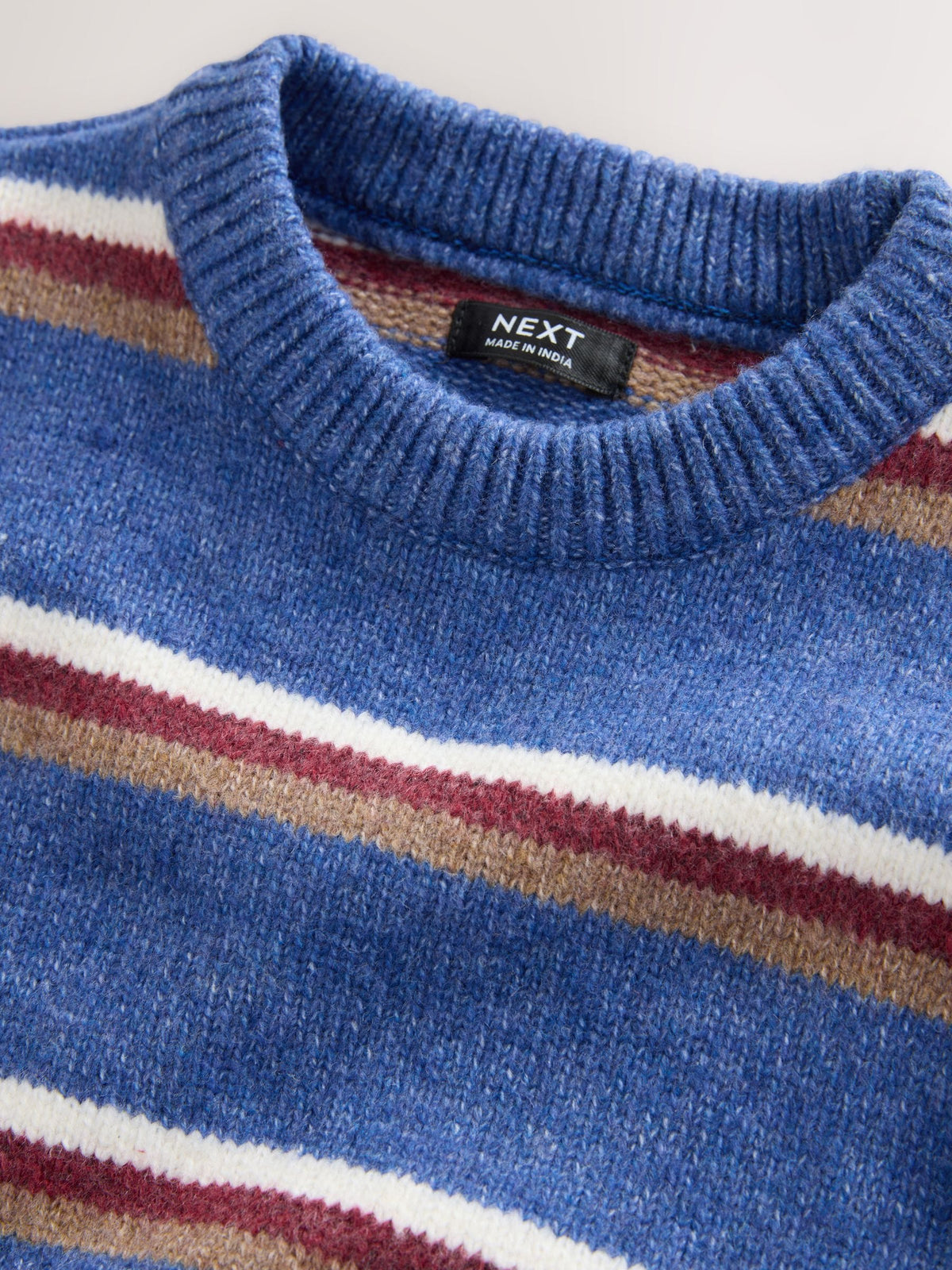 Blue Striped Knitted Crew Neck Jumper (3mths-7yrs)