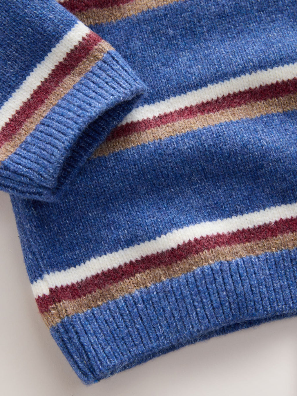 Blue Striped Knitted Crew Neck Jumper (3mths-7yrs)