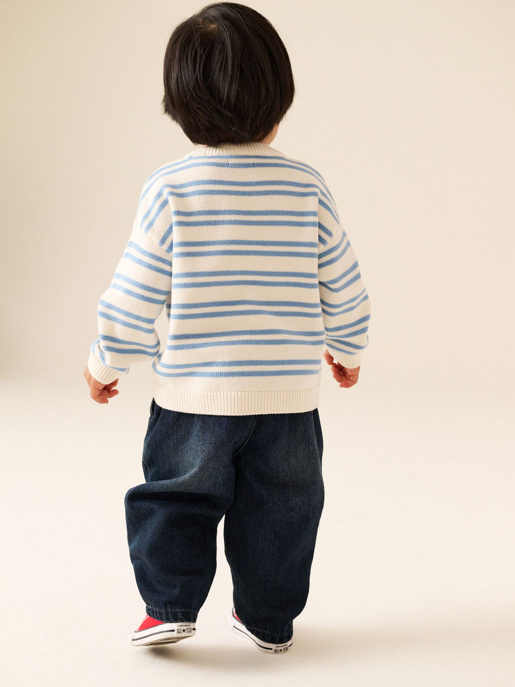 Cream/Blue Boat Character Knitted Crew Neck Jumper (3mths-7yrs)