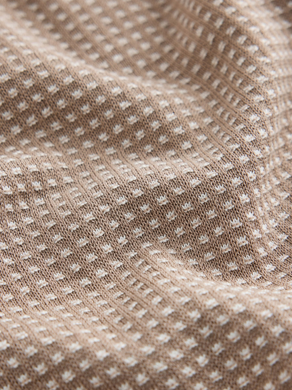 Neutral Textured Knitted Popper Neck Polo Shirt (3mths-7yrs)