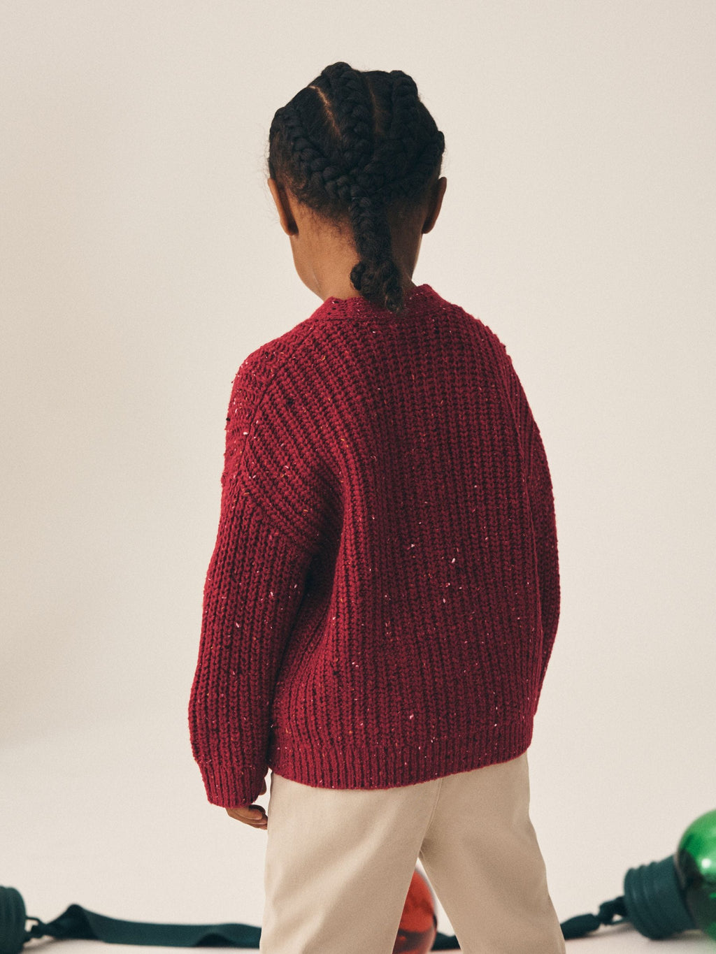 Red Christmas Knitted Crew Neck Cardigan (3mths-7yrs)