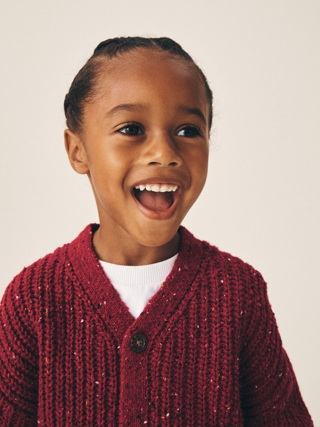 Red Christmas Knitted Crew Neck Cardigan (3mths-7yrs)