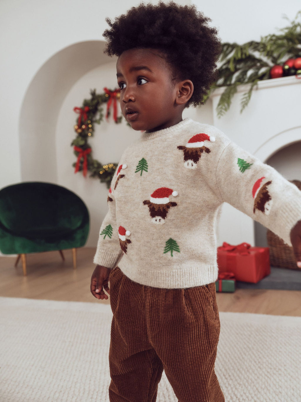 Ecru Christmas Crew Neck Jumper (3mths-7yrs)