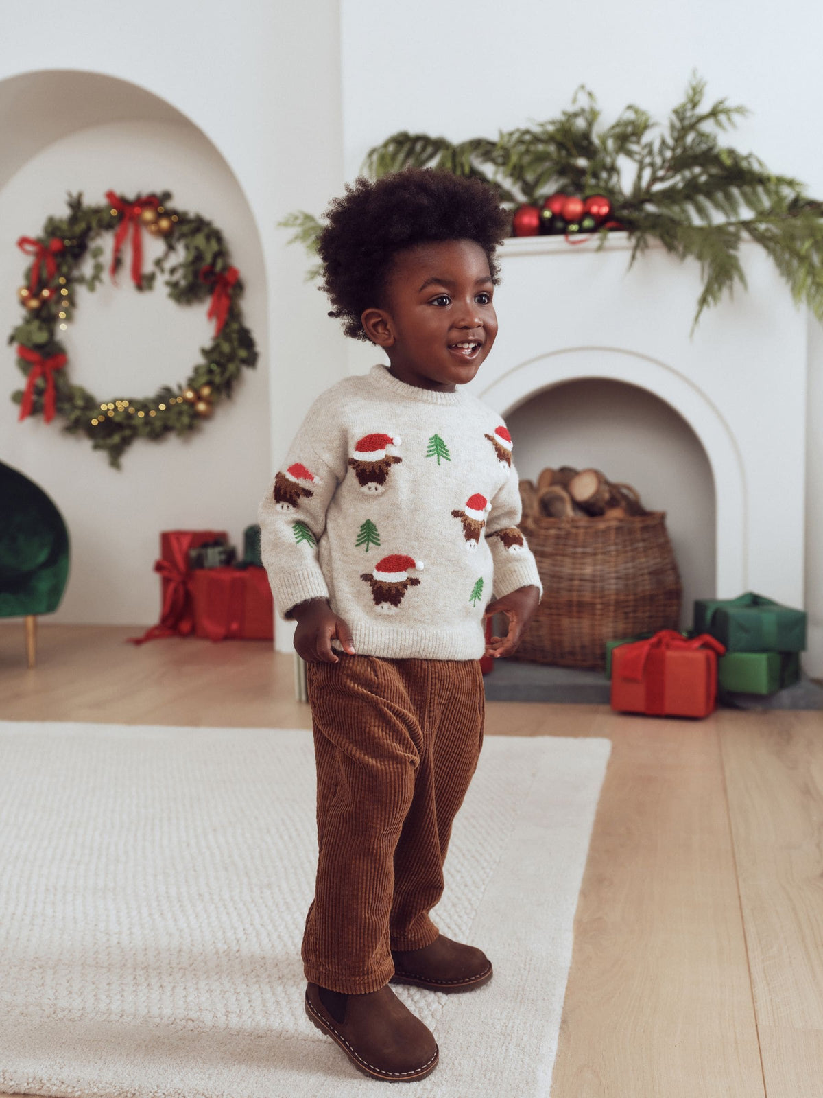 Ecru Christmas Crew Neck Jumper (3mths-7yrs)