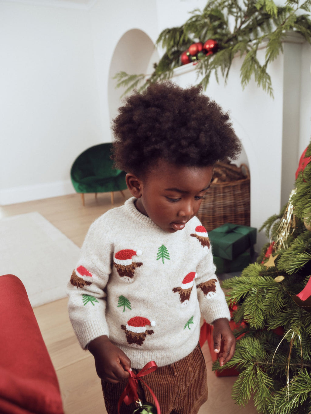 Ecru Christmas Crew Neck Jumper (3mths-7yrs)
