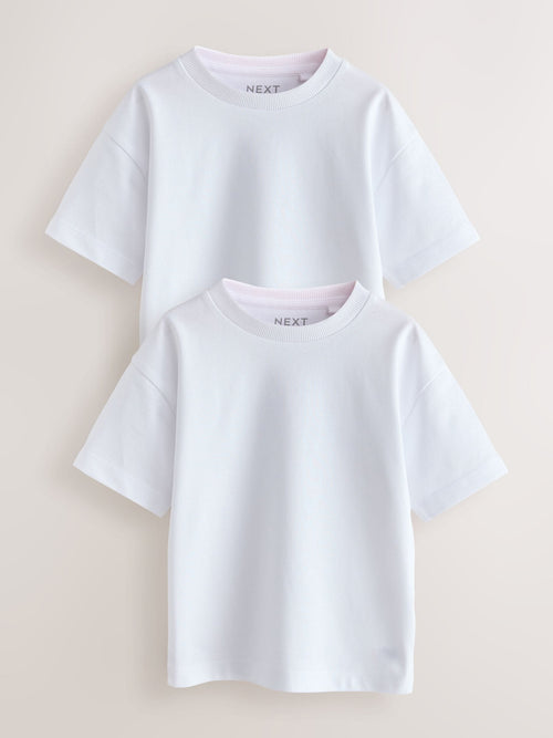 White Plain T-Shirts 2 Pack (3mths-7yrs)