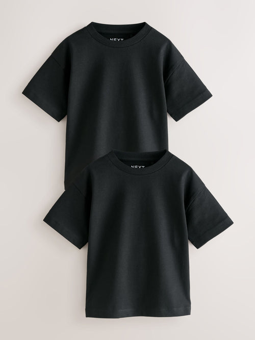Black Plain T-Shirts 2 Pack (3mths-7yrs)