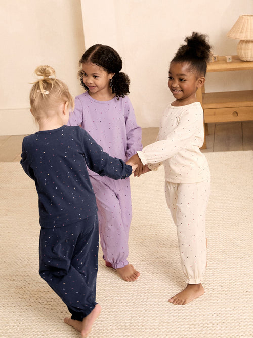 Lilac Purple Jogger Pyjamas 3 Pack (9mths-12yrs)