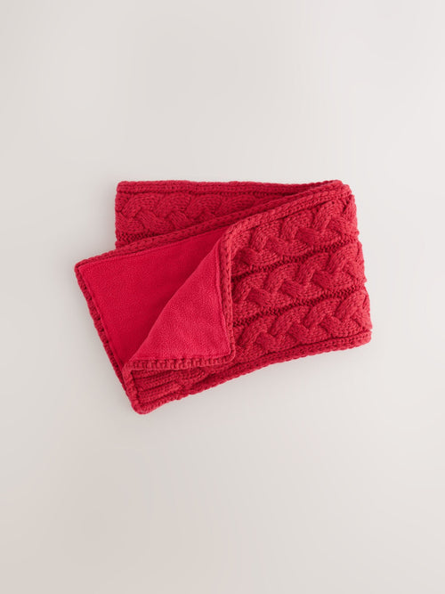Red Cable Knitted Scarf (1-16yrs)
