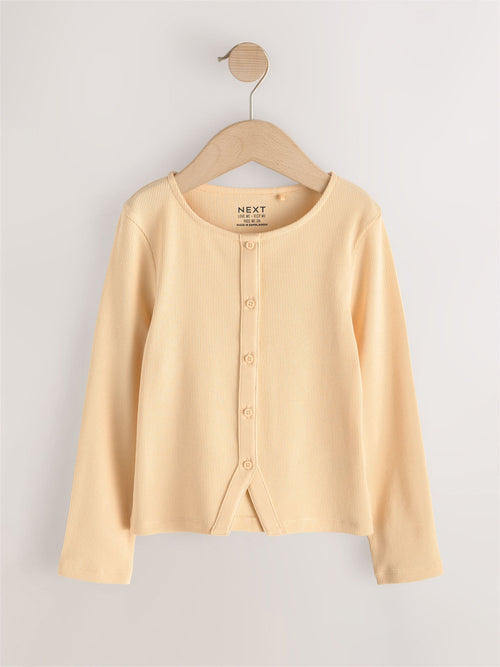 Yellow Long Sleeve Ribbed Cardigan (3-16yrs)