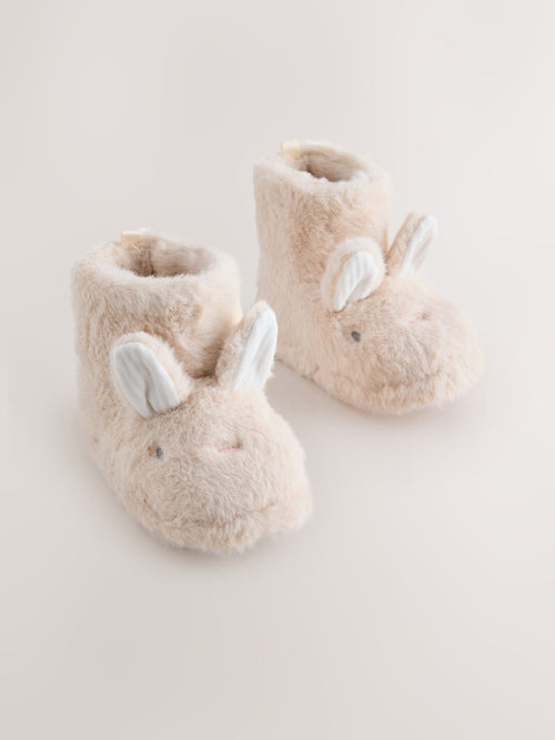 Neutral Bunny Slipper Boots