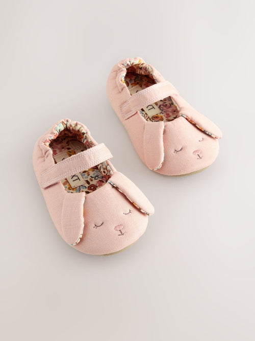 Pink Bunny Mary Jane Slippers