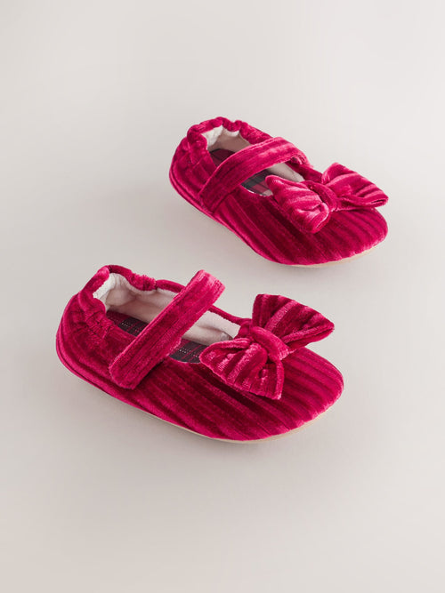 Red Bow Mary Jane Slippers
