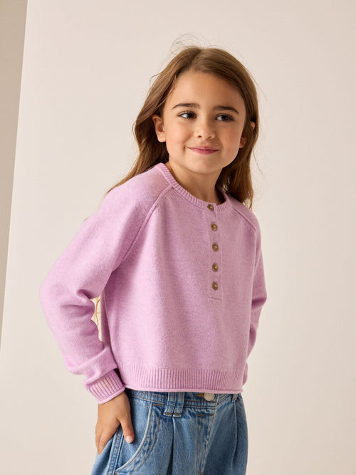Lilac Purple Henley Jumper (3-16yrs)