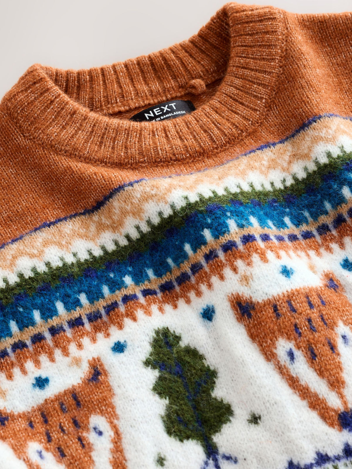 Brown/Cream Character Knitted Crew Neck Jumper (3mths-7yrs)