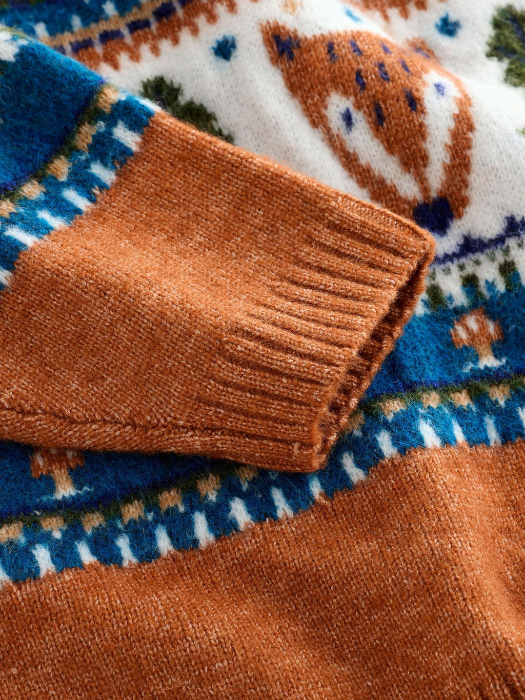 Brown/Cream Character Knitted Crew Neck Jumper (3mths-7yrs)