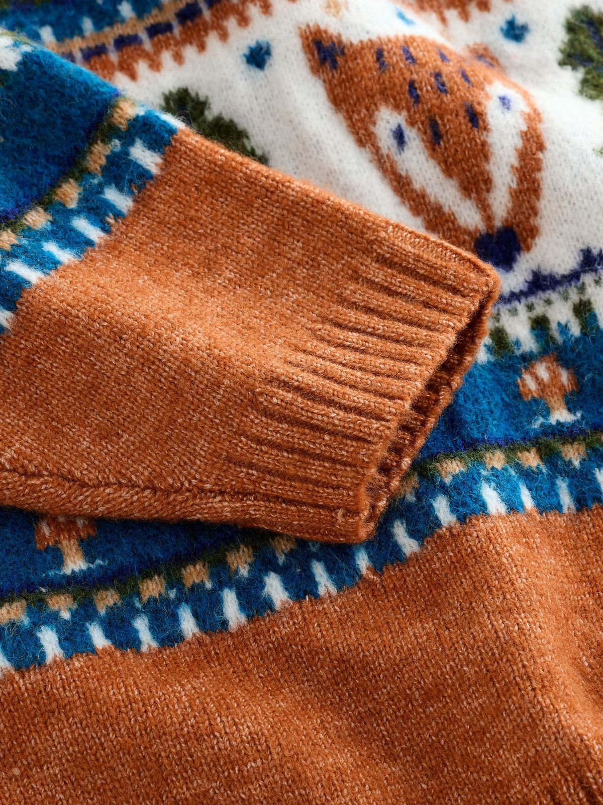 Brown/Cream Character Knitted Crew Neck Jumper (3mths-7yrs)